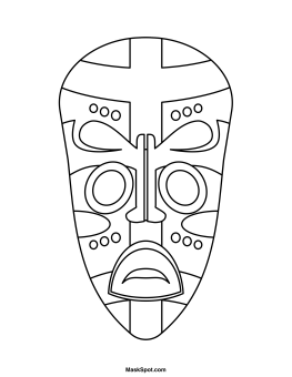 African Mask to Color