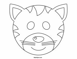 Color-in Cat Mask Printables - Full Version