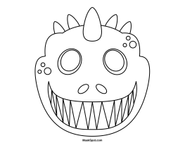 Dinosaur Mask to Color
