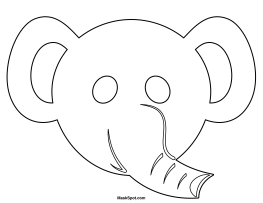 elephant face coloring page