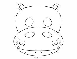 Hippo Mask to Color