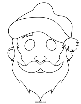 Santa Claus Mask to Color