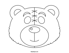 Teddy Bear Mask to Color